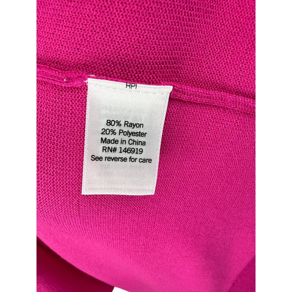 Nine West Womens XXL Magenta Pink Longline Open Front Cardigan Sweater 2 Pockets - Picture 10 of 11